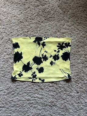 Open Edit Yellow Floral Bandeau Tube Top